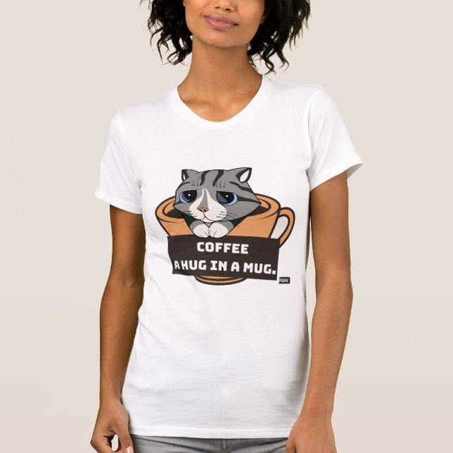 Camiseta Café: Un abrazo en una taza (Anverso)