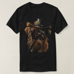 Camiseta Café Vaca de las Tierras Altas Vaquera Occidental 