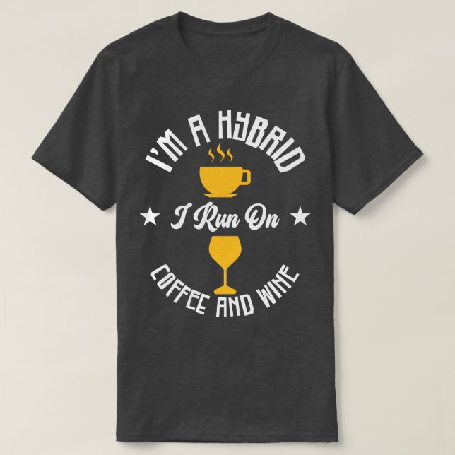 Camiseta Café Vino Híbrido Alcohol Café Adicto (Diseño del anverso)