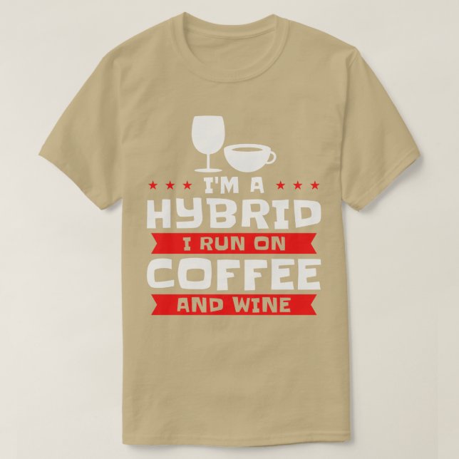 Camiseta Café Vino Híbrido Alcohol Café Adicto (Diseño del anverso)