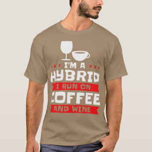 Camiseta Café Vino Híbrido Alcohol Café Adicto