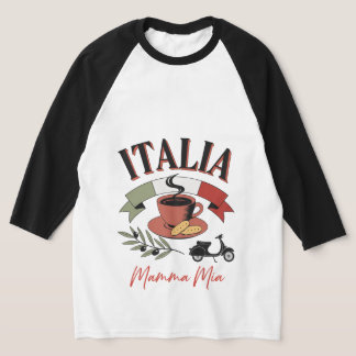 Camiseta Café Vintage Italia, Scooter Retro y Mamma Mia
