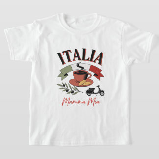Camiseta Café Vintage Italia, Scooter Retro y Mamma Mia