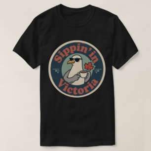 Camiseta Café Vintage Victoria BC y Gaviota