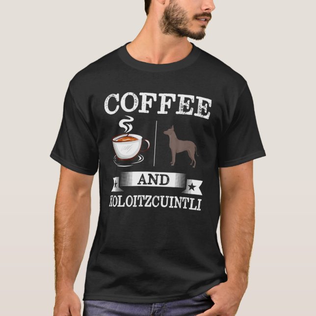 Camiseta Café Xoloitzcuintli Y Corte Xoloitzcuintli (Anverso)