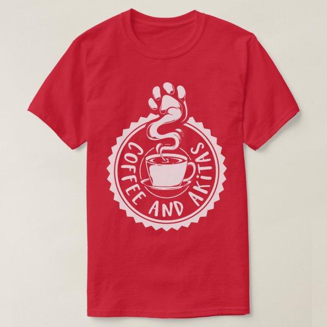 Camiseta Café y Akitas Akita (Diseño del anverso)