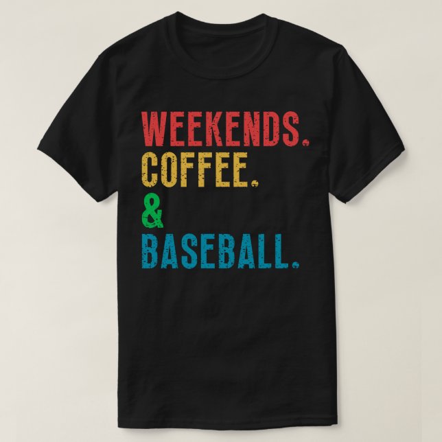 Camiseta Café y béisbol de fines de semana 11 (Diseño del anverso)