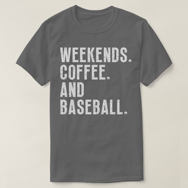 Camiseta Café y béisbol de fines de semana 13 (Diseño del anverso)