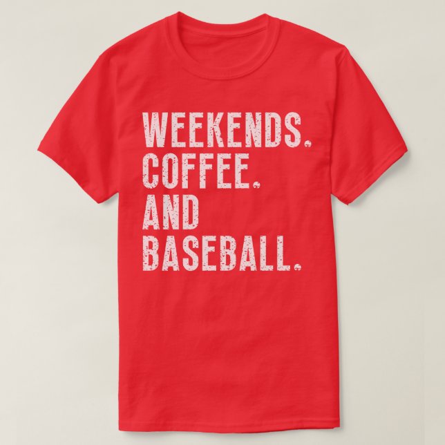 Camiseta Café y béisbol de fines de semana 28 (Diseño del anverso)