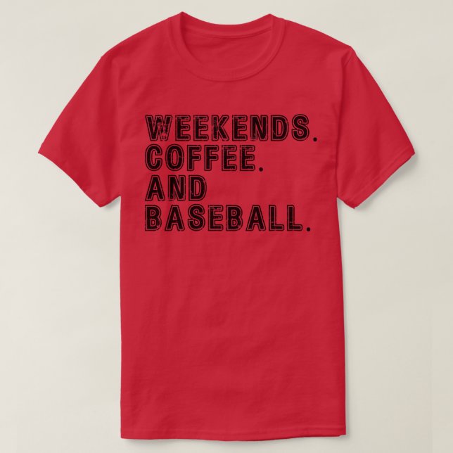 Camiseta Café y béisbol de fines de semana 5 (Diseño del anverso)