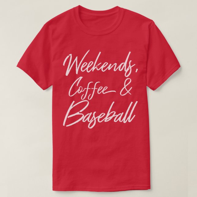 Camiseta Café Y Béisbol Los Fines De Semana III (Diseño del anverso)