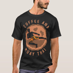 Camiseta Café y boxeador de artes marciales tailandés Muay