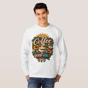 Camiseta Café y buenas vibras – Botánico amante del café bo