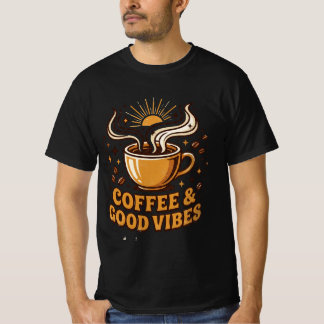 Camiseta Café y buenas vibras Retro Amante del Café