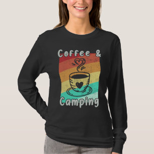 Camiseta Café y camping amante de la autocaravana divertido