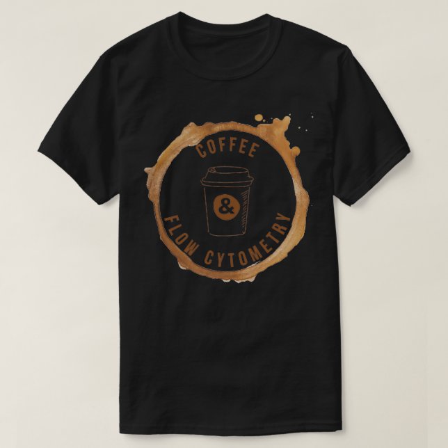 Camiseta Café y citometría de flujo con anillo de café (Diseño del anverso)