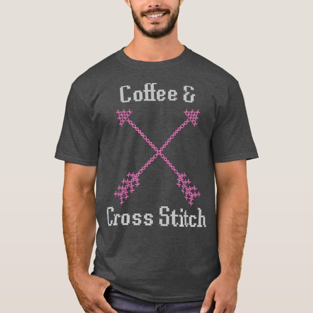 Camiseta Café y Cross Stitch T para el amor cruzado (Anverso)