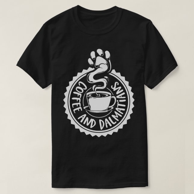Camiseta Café y dálmatas dálmata dálmata (Diseño del anverso)