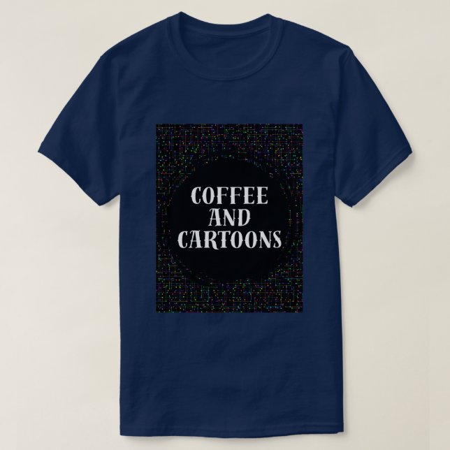 Camiseta Café y Dibujos Animados (Diseño del anverso)