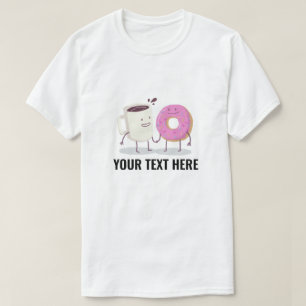 Camiseta CAFÉ Y DONUT DE personalizable