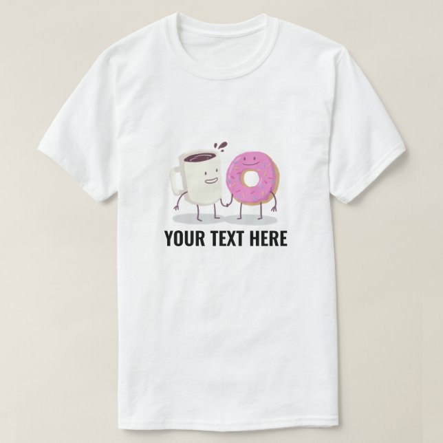 Camiseta CAFÉ Y DONUT DE personalizable (Diseño del anverso)