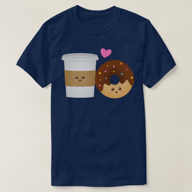 Camiseta Café Y Donut Perfecto Juntos (Diseño del anverso)