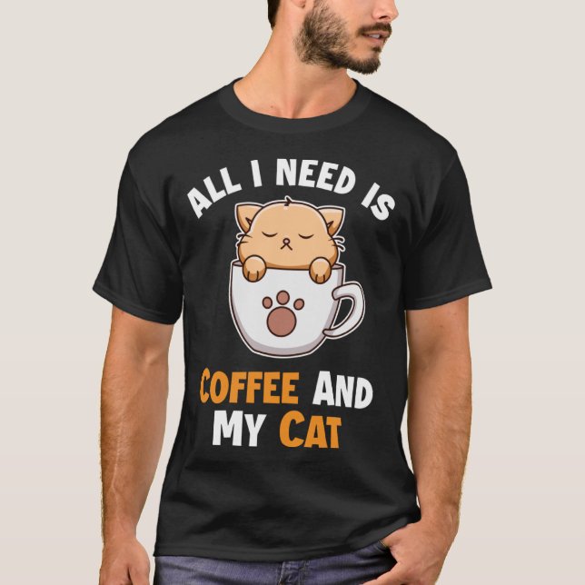 Camiseta Café y el gato de mi gato papi gato (Anverso)