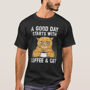 Camiseta Café y gatito dueño de gatito bebedor de cafeína g