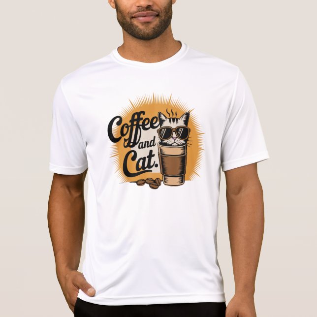 Camiseta café y gato (Anverso)