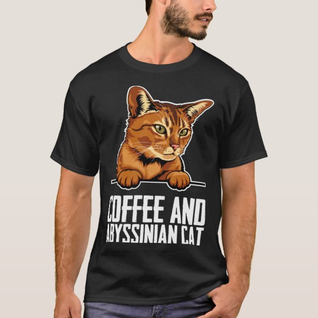 Camiseta Café y gato abisinio (Anverso)