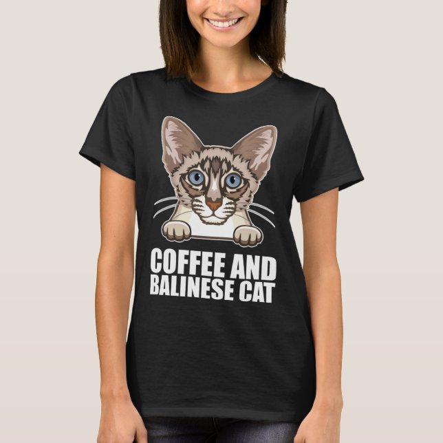 Camiseta Café y gato balinés (Anverso)