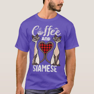 Camiseta Café y gato siamés Tapado en el corazón Gato Gato 