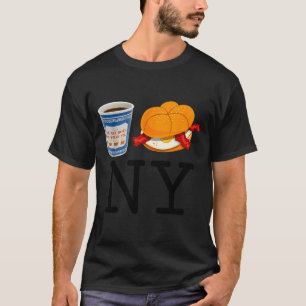 Camiseta Café Y Huevo De Tocino De Hamburguesa Ny Retro Vin