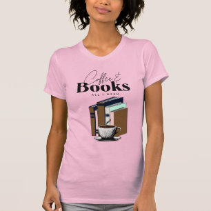 Camiseta Café y Libros es Todo lo que Necesito Vintage
