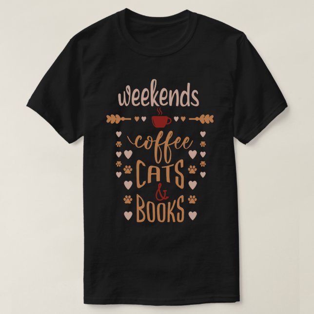 Camiseta Café Y Libros Los Fines De Semana (Diseño del anverso)
