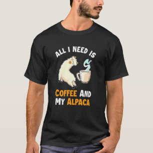 Camiseta Café Y Mi Alpaca Pako Lama Huacaya Alpaca Bree