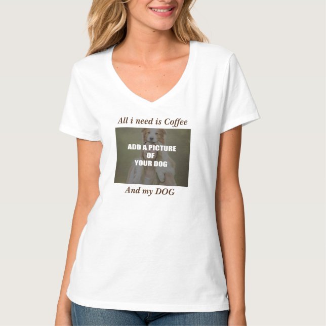 Camiseta Café y mi Cojín decorativo de perro (Anverso)
