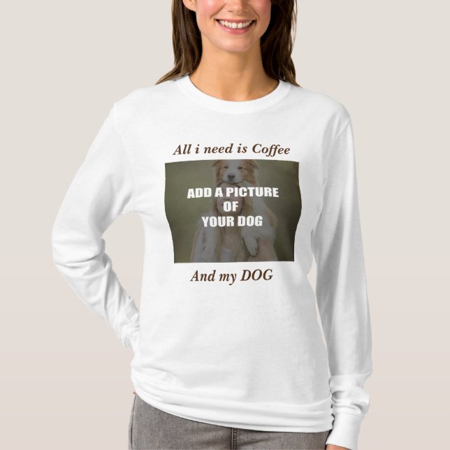 Camiseta Café y mi Cojín decorativo de perro (Anverso)
