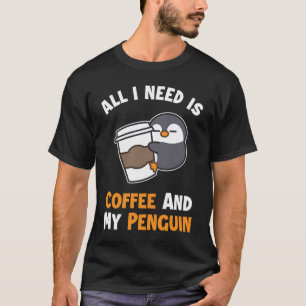Camiseta Café y mi Pájaro del Mar Pingüino Rey Emperador Pi