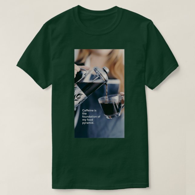 Camiseta café y mi pirámide de alimentos (Diseño del anverso)
