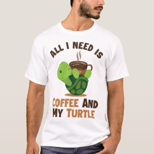 Camiseta Café y mi Tortuga Tortuga Pintada Amante Tortuga