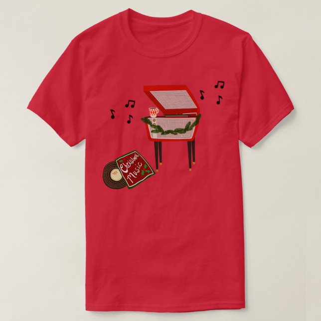Camiseta Café y Navidades Música (Diseño del anverso)