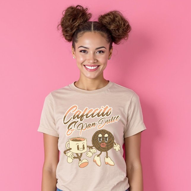 Camiseta Café y Pan Dulce Retro Español (Cafecito & Pan Dulce Retro Spanish T-Shirt.)
