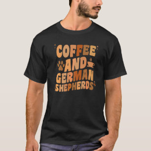 Camiseta Café y perro pastor alemán   GSP Papá Mamá Perro