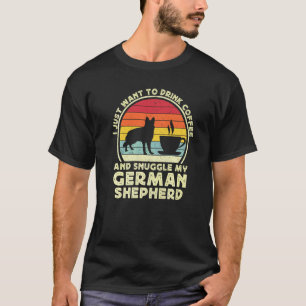 Camiseta Café y perro pastor alemán Retro GSP papá mamá