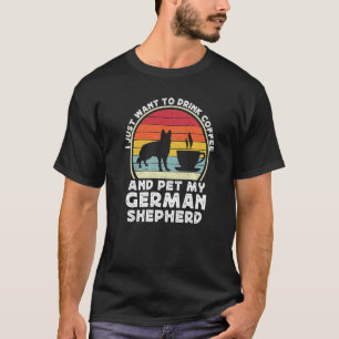 Camiseta Café y perro pastor alemán Retro GSP papá mamá
