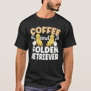 Camiseta Café y perro retriever dorado adicto a la cafeína 