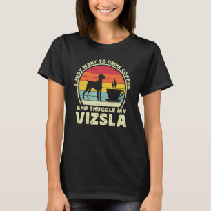 Camiseta Café y perro Vizsla Cafeína Vizsla Papá Mamá