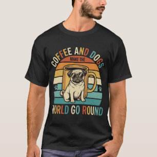 Camiseta Café y Perros Retro Amante Pug