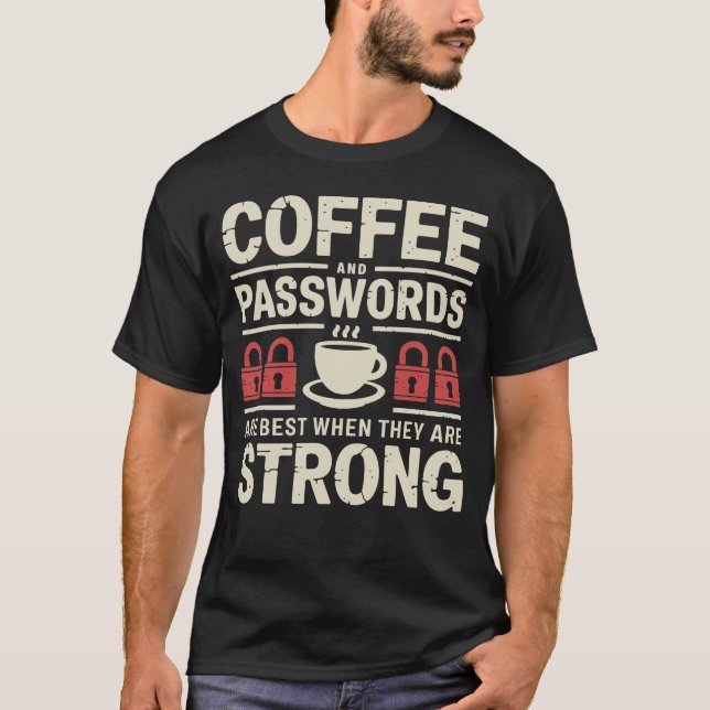 Camiseta Café y seguridad divertidos (Anverso)